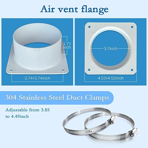 4" Plastic Air Vent Duct Connector Flange S761