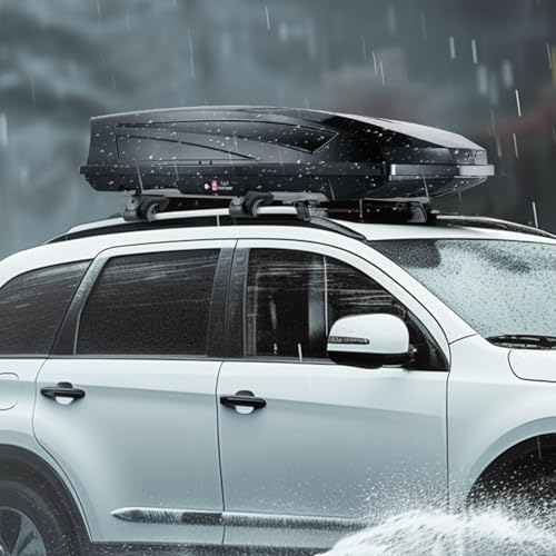Black 22 Cubic Feet ABS Hard Shell Roof Box with Dual-Sided Opening E265