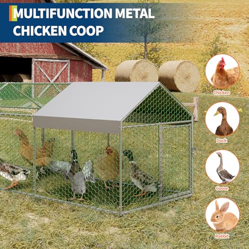 Large Metal Chicken Coop with Cover Q7563