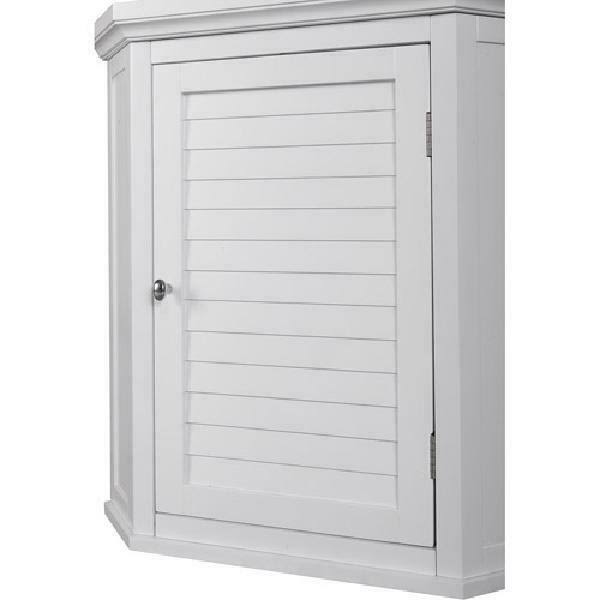 White Corner Bathroom Floor Cabinet J42687