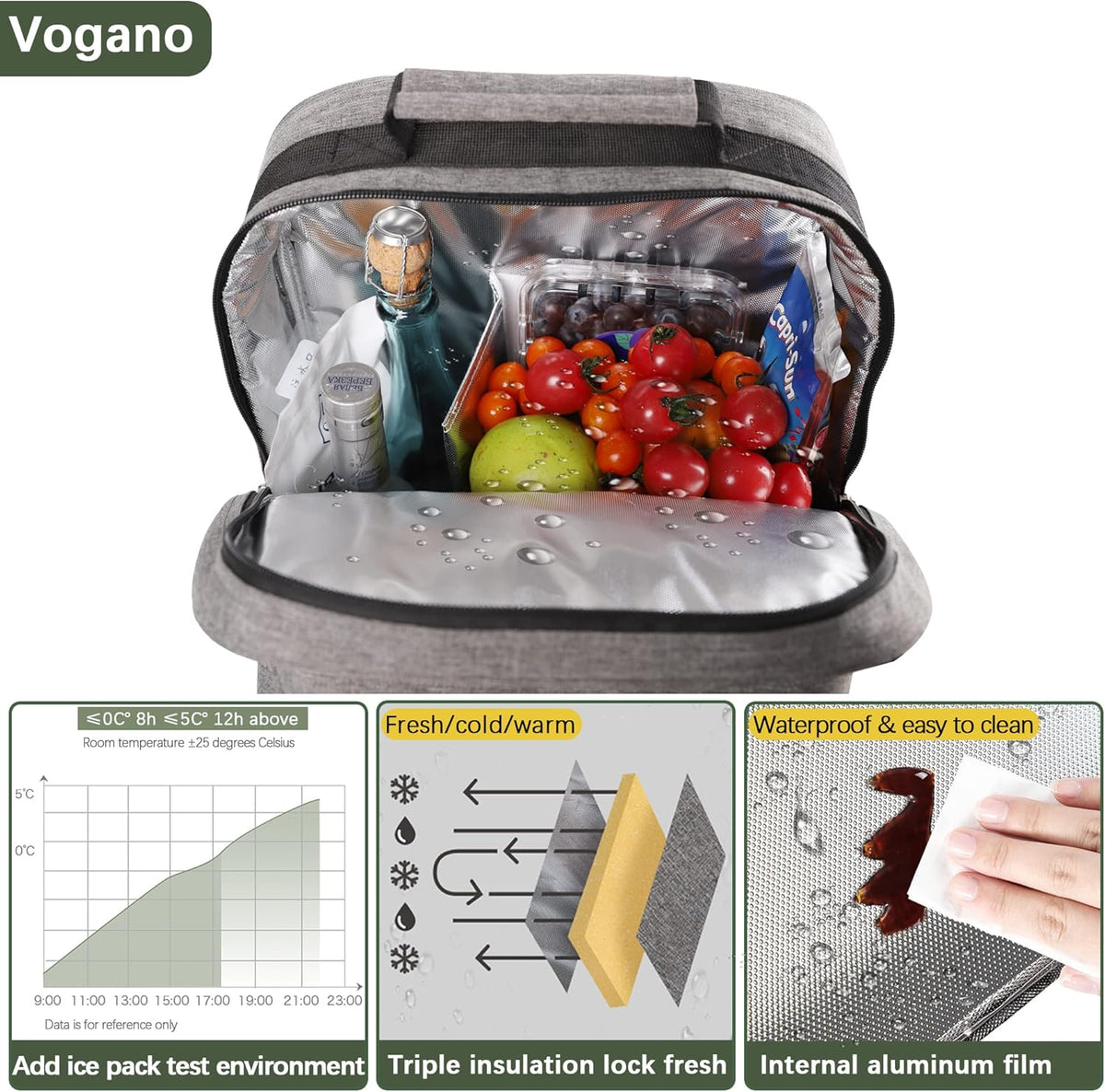 Picnic Backpack Cooler Bag for 2 Person Set with Insulated Compartment, Fleece Blanket, Cutlery Set N422