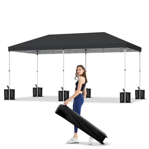 Black Pop Up Canopy with Portable Roller Bag G36462