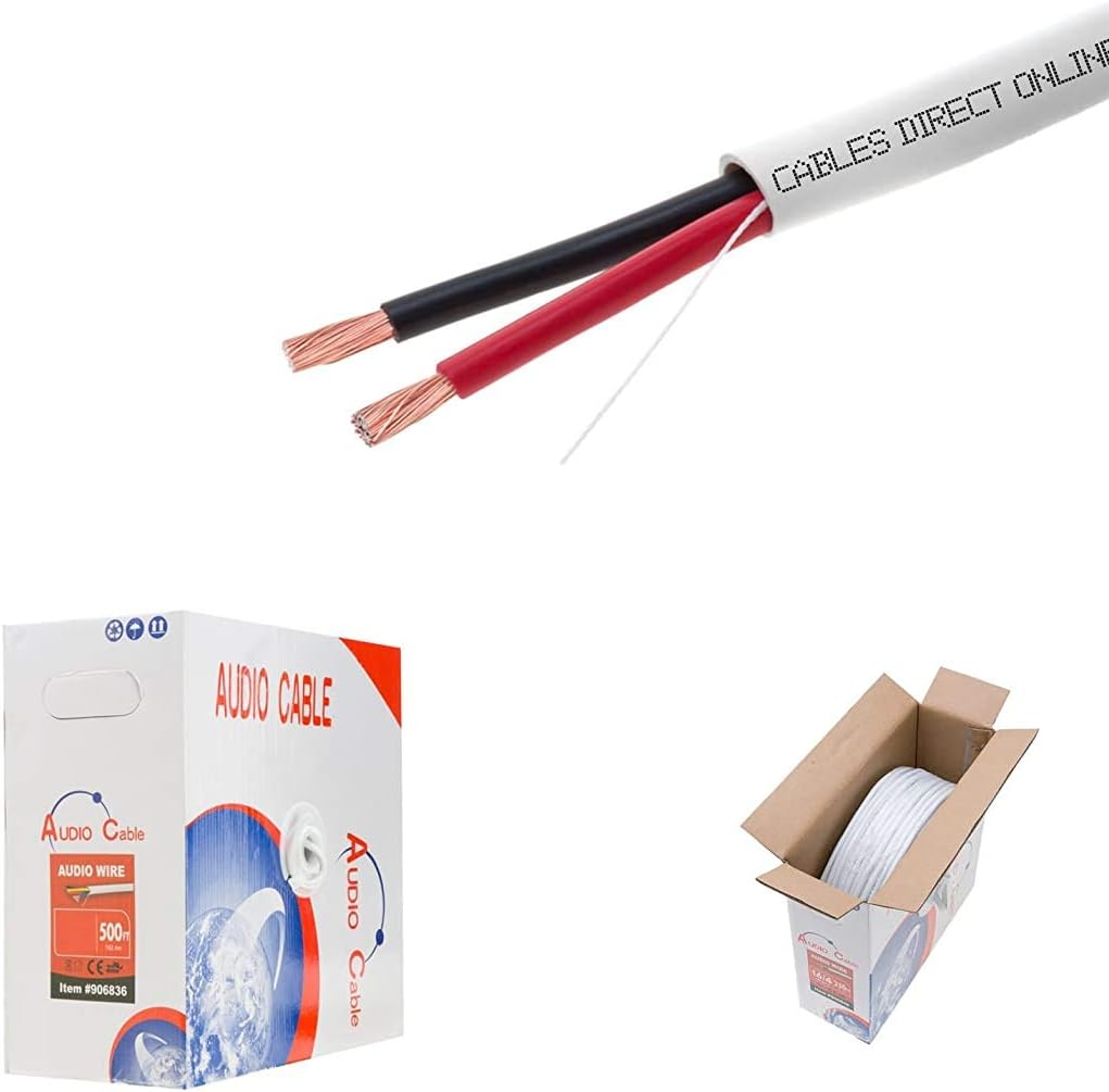 12AWG 2 Conductors CL2 Rated Loud Speaker Cable Wire, Pull Box D30436