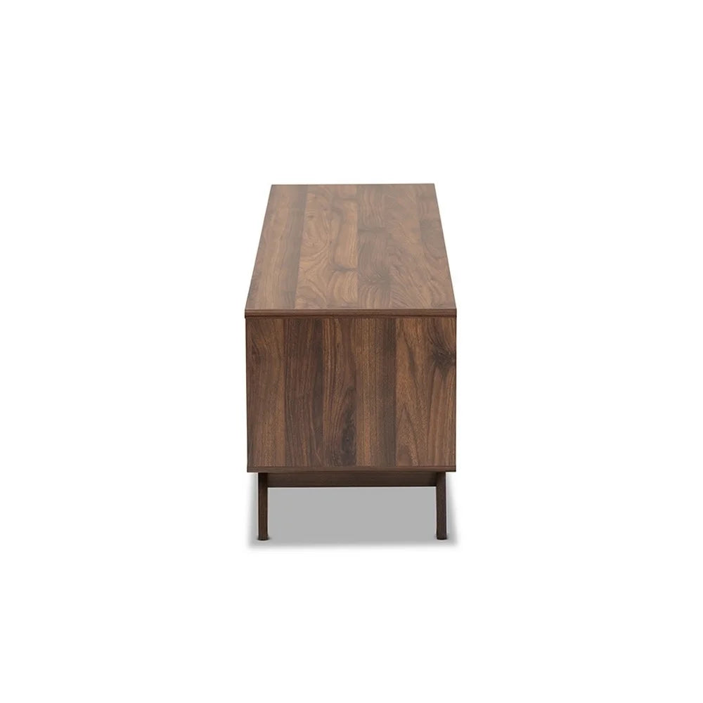Grey and Walnut 2-Drawer Wood TV Stand Q13034