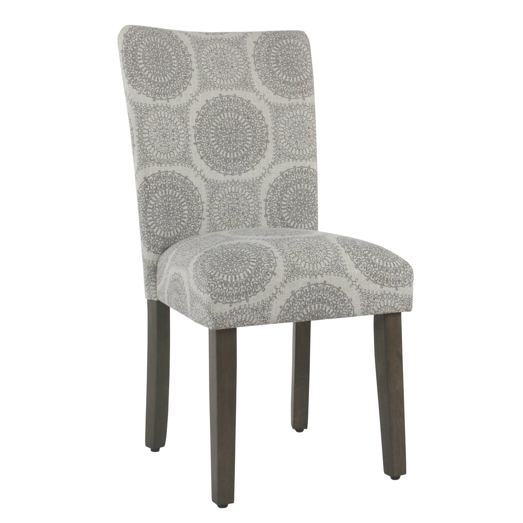 Gray Medallion Parsons Dining Chair (Set of 2) Q7903