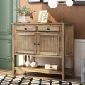 Brown Console Table with 2 Drawers, 2 Cabinets and 1 Shelf V5844
