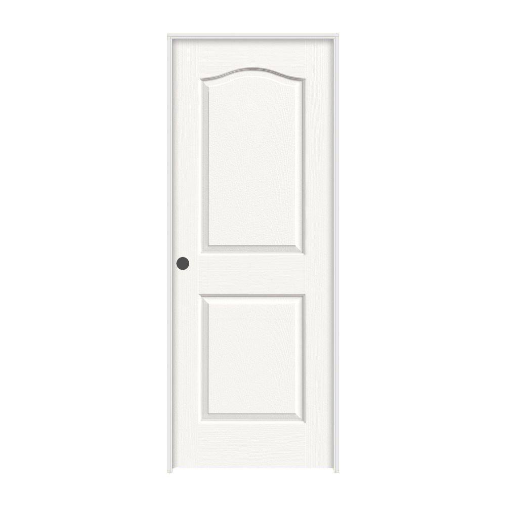 24 in. x 80 in. White Painted Right-Hand Molded Composite MDF Single Prehung Interior Door H54930