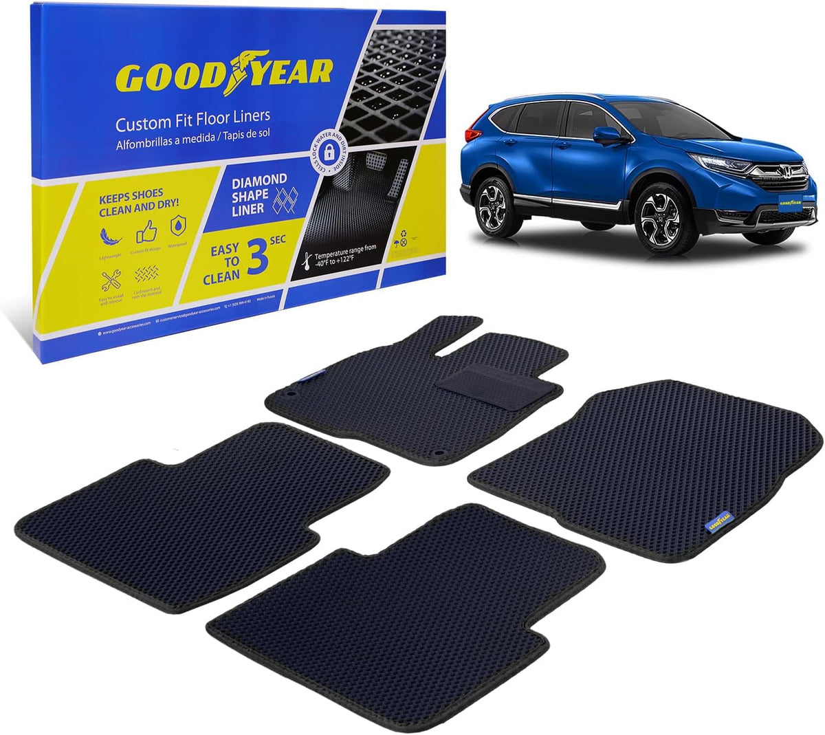 Black/Black 4 Pc. Car Floor Liners T389240