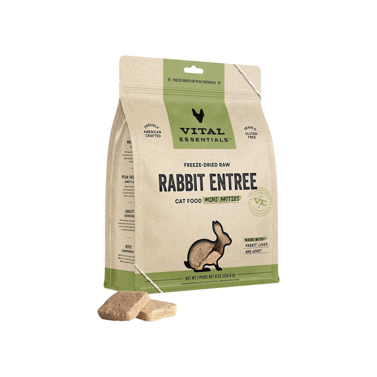 Freeze Dried Raw Rabbit Cat Food Mini Patties K6369