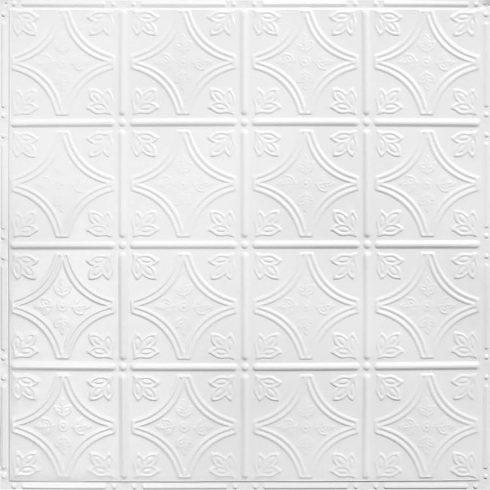 5-Pack Kit 2-Ft x 2-ft Bright White Satin Tin Backsplash V10457