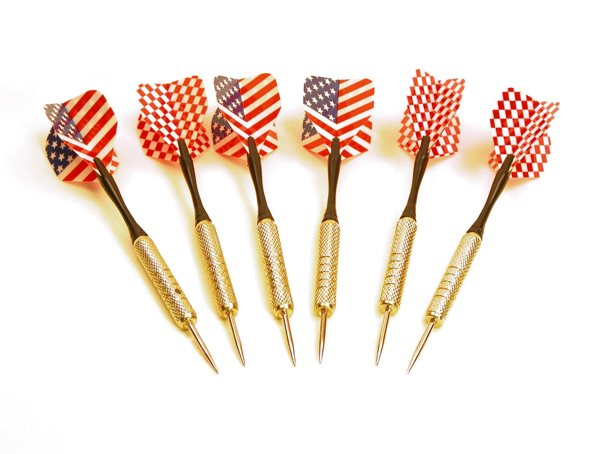 Dart Board with 6 Brass Darts 16.5 inch H2890