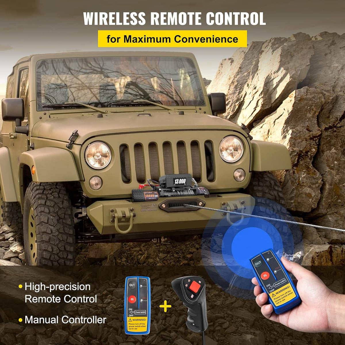 13000lb 12V Electric Winch with Wireless Remote Control Q16623