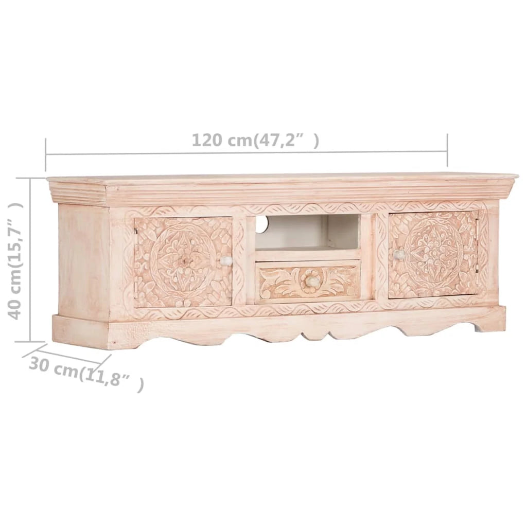 Mango Wood TV Cabinet with Storage Drawer and 2 Doors D825785