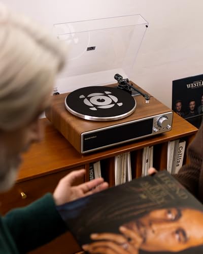 Vinyl Record Player with Bluetooth, Built-in Speakers, Phono Preamp, 33/45 RPM Q432
