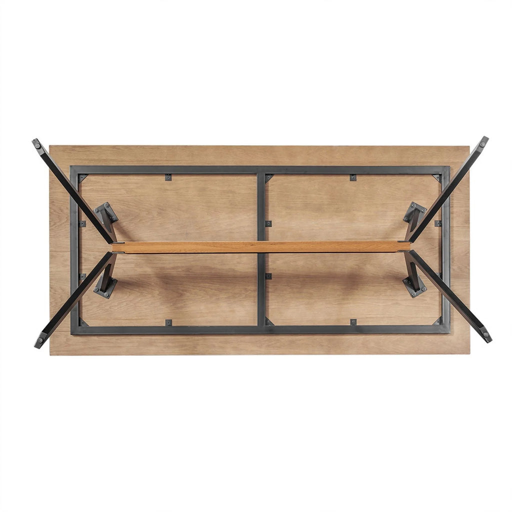 79 Inch Rectangular Wooden Dining Table with Trestle Base M856