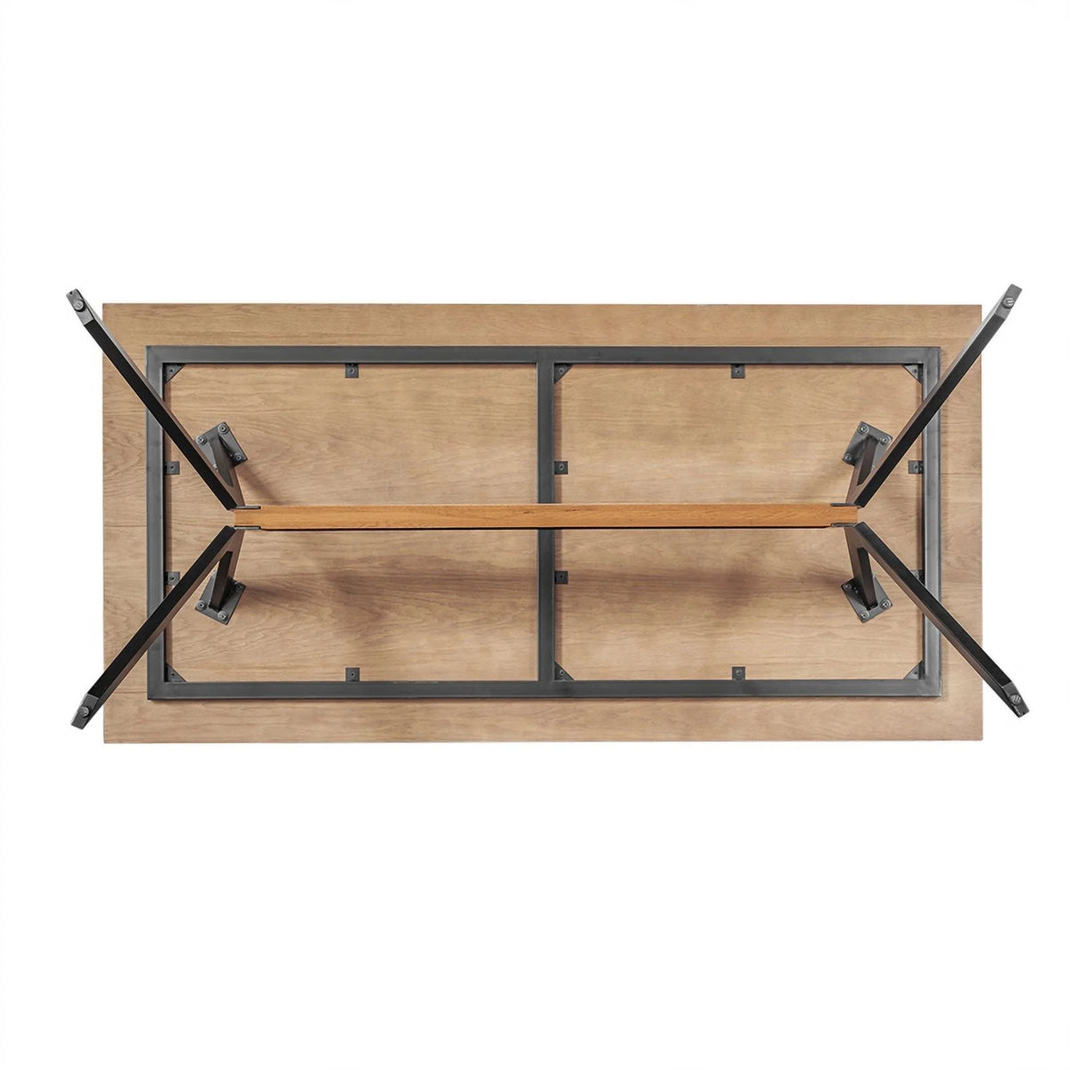 79 Inch Rectangular Wooden Dining Table with Trestle Base M856