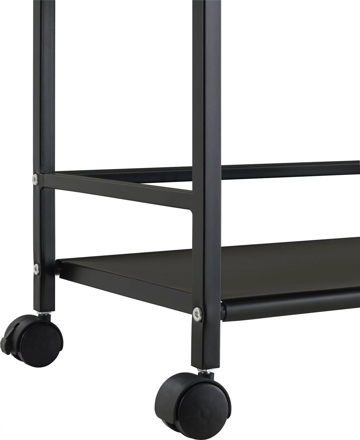 3 Shelf Metal Rolling Utility Cart, Black S455