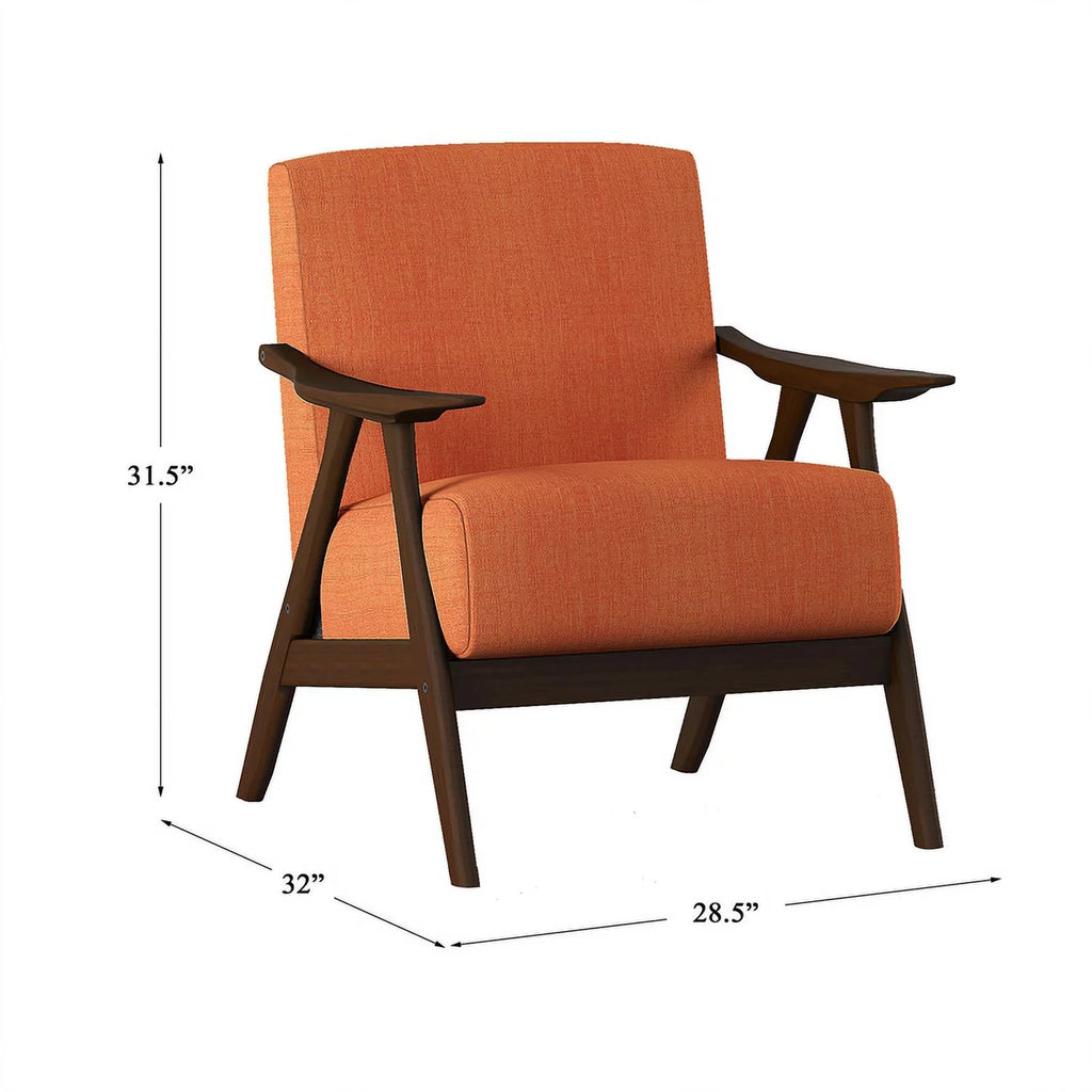 Orange Upholstered Fabric Accent Chair Z530