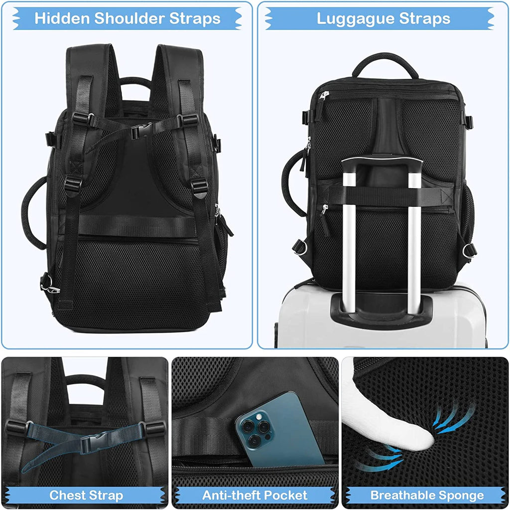Extra Large 40L Waterproof Travel Backpack (Black) A176