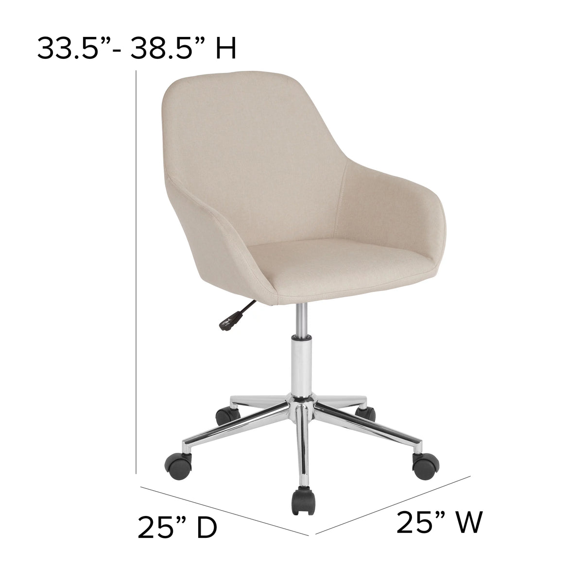 Beige Fabric Mid-Back Chair L381863
