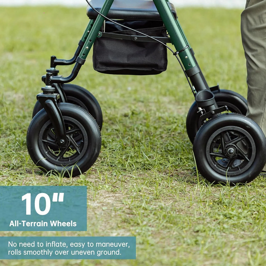 All-Terrain Rollator Walker with 10" Rubber Wheels C73065