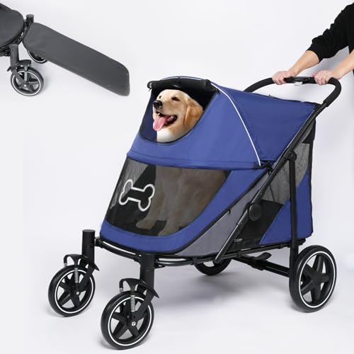 Navy Blue Pet Stroller with Access Ramp G98748