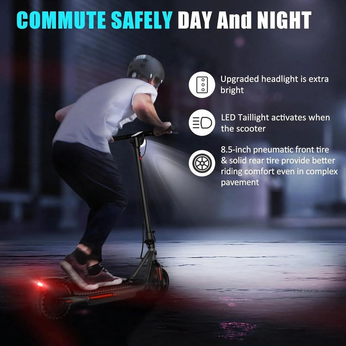 Electric Kick Scooter 300W Motor 8.5 Tires Portable Folding E440874