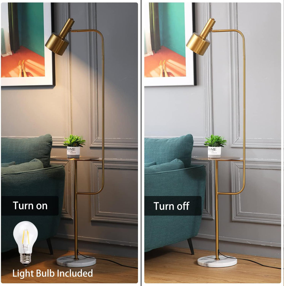 Floor Lamp with Tray and Foot Switch V74097