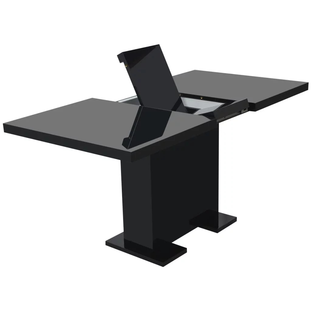 Extendable Dining Table High Gloss Black O363