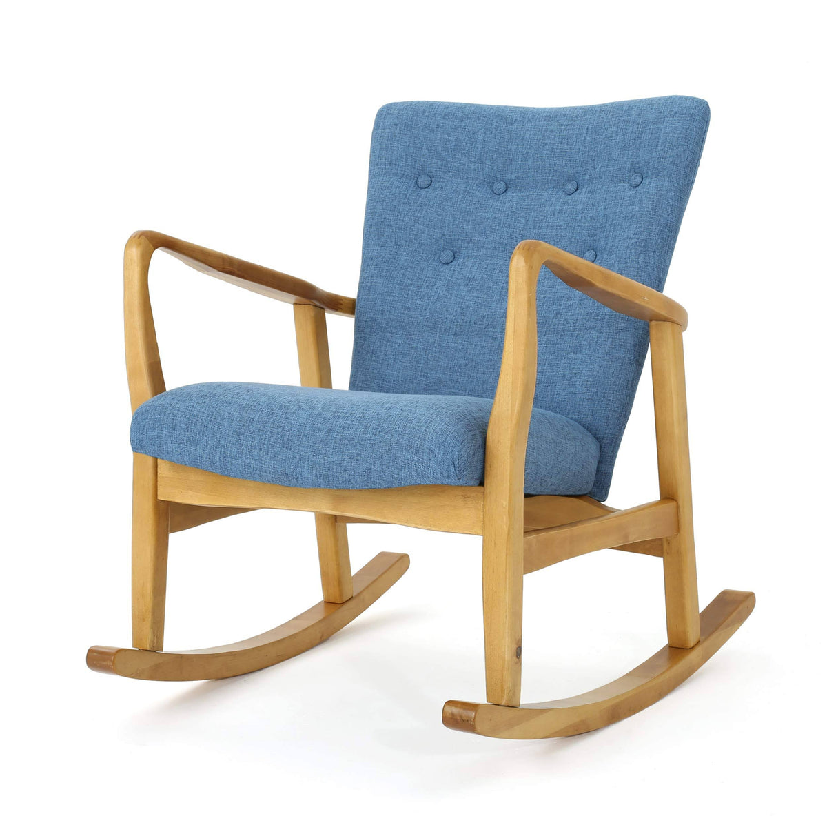 Muted Blue Fabric Rocking Chair J929