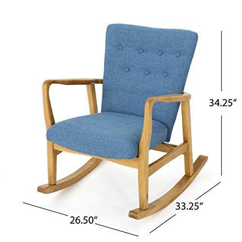 Muted Blue Fabric Rocking Chair J929