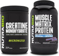 Unflavored Creatine Monohydrate and Confetti Cake Protein Powder Supplement Bundle T99155