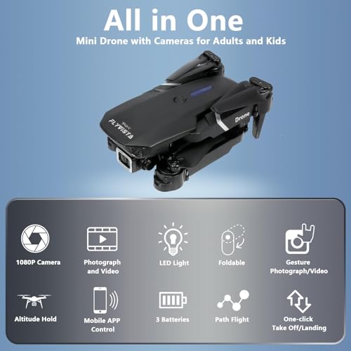 Mini Drone with Camera, 1080P WiFi FPV, 3 Batteries, Carrying Case D31607