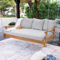 Teak Wood Outdoor Swing Daybed with Cushion F408521