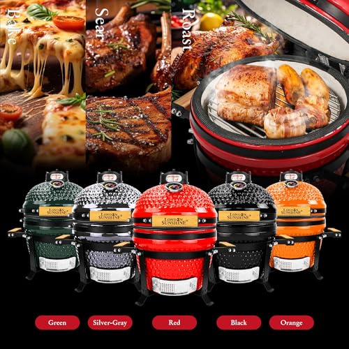 Red 13 inch Portable Ceramic Charcoal Kamado Grill K5532