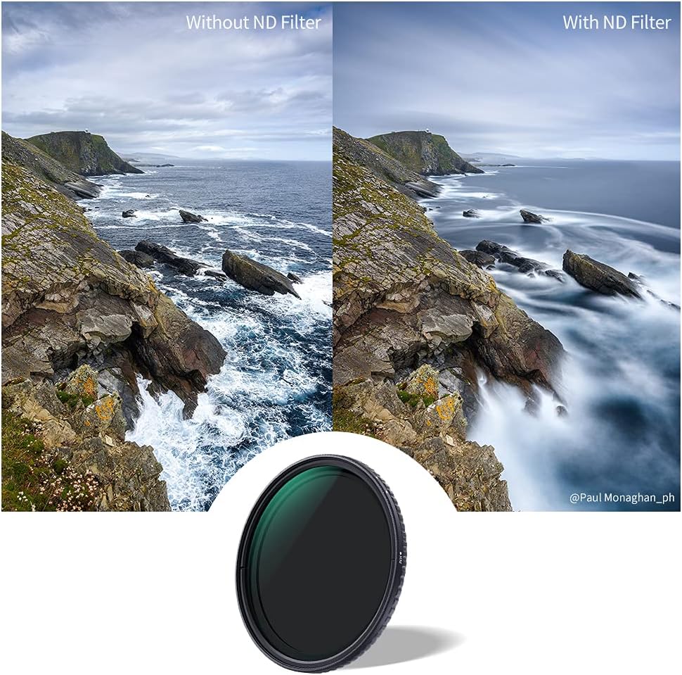 72mm Variable ND Lens Filter & Filter Cap Kit (2 Pcs) B326