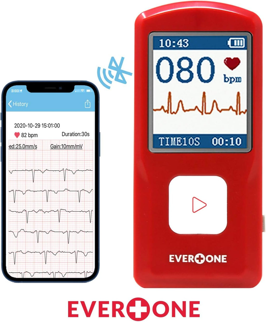 Portable Bluetooth ECG/EKG Monitor C429