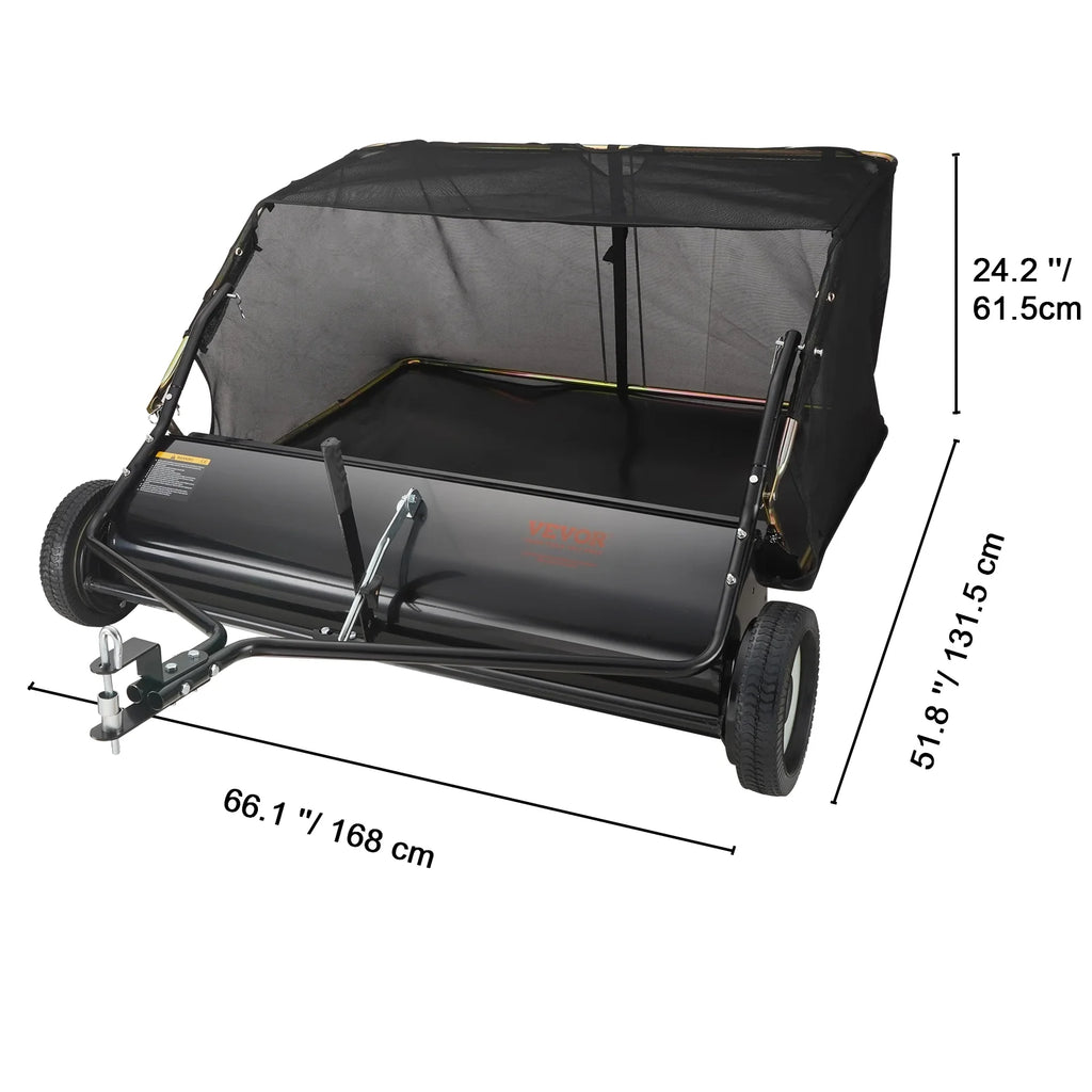 Tow Behind Lawn Sweeper 44 Inch, 25 cu. ft Leaf & Grass Collector E183154