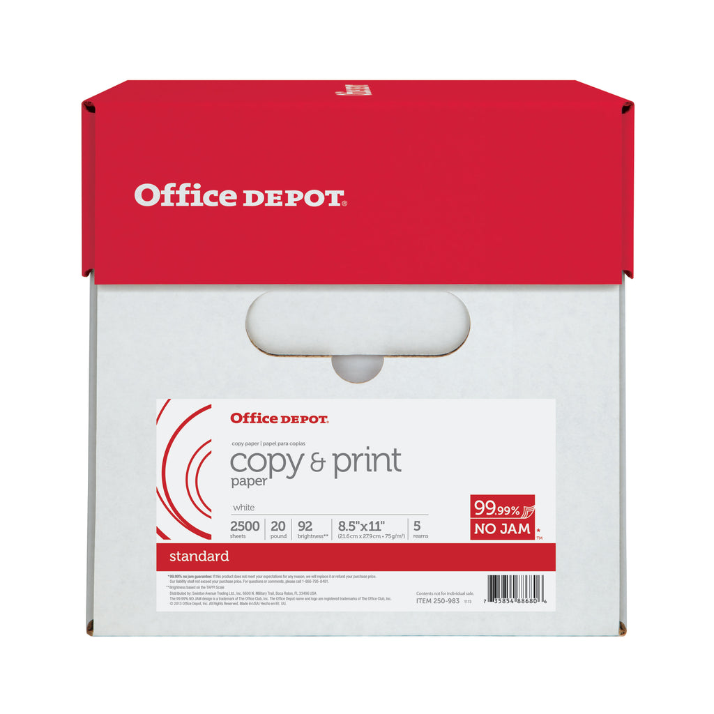 Copy Print Paper, 8 1/2in. x 11in., 20 Lb, 500 Sheets Per Ream, Case Of 5 Reams N1519