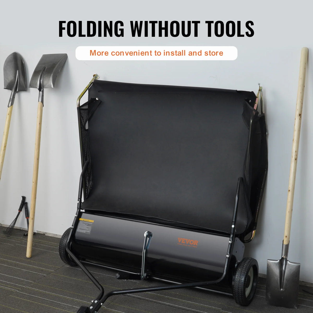 Tow Behind Lawn Sweeper 44 Inch, 25 cu. ft Leaf & Grass Collector E183154