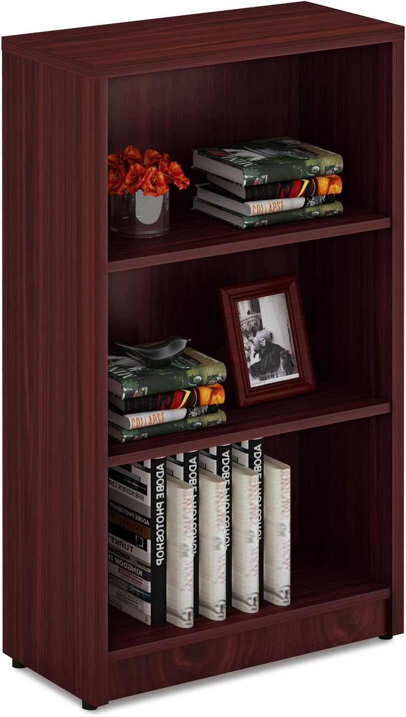 Mahogany 4 Shelf Wood Bookcase I81941