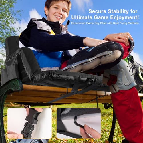 2 Pack Wide Folding Stadium Seats with Back Support and Cushion U193642