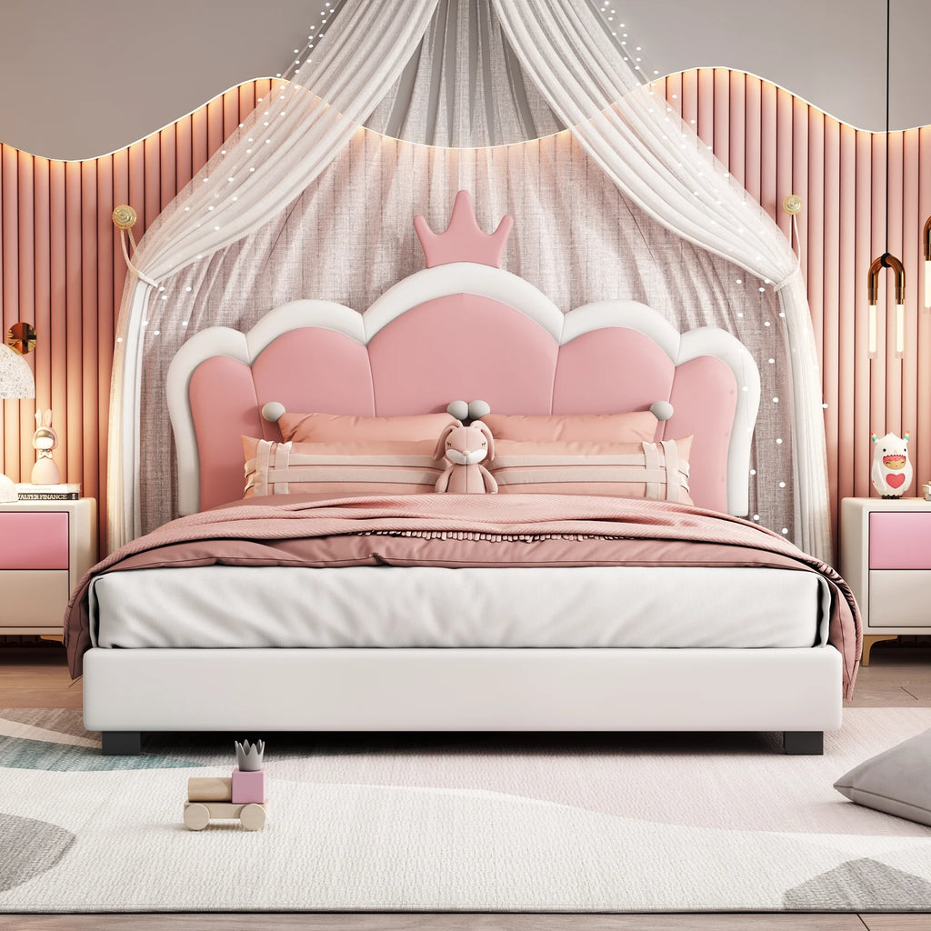 White Upholstered Twin Platform Bed C666