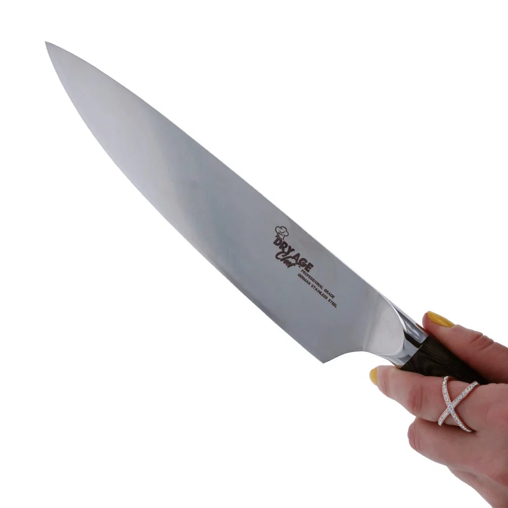 Stainless Steel Chef Butcher Knife & Cutting Board Combo O43870