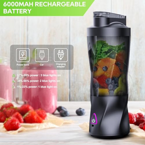 Portable Blender 360W 6000mAh 23oz BPA-Free Black J6018