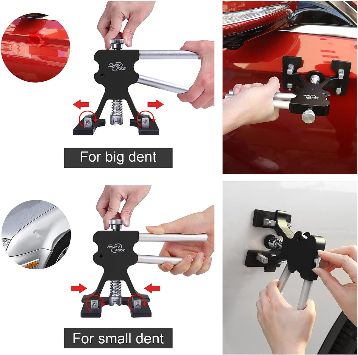 Auto Body Dent Remover Tools with LED Light Board and Storage Bag J808