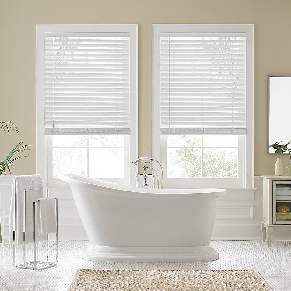 Faux Wood Cordless Shade in White W45255