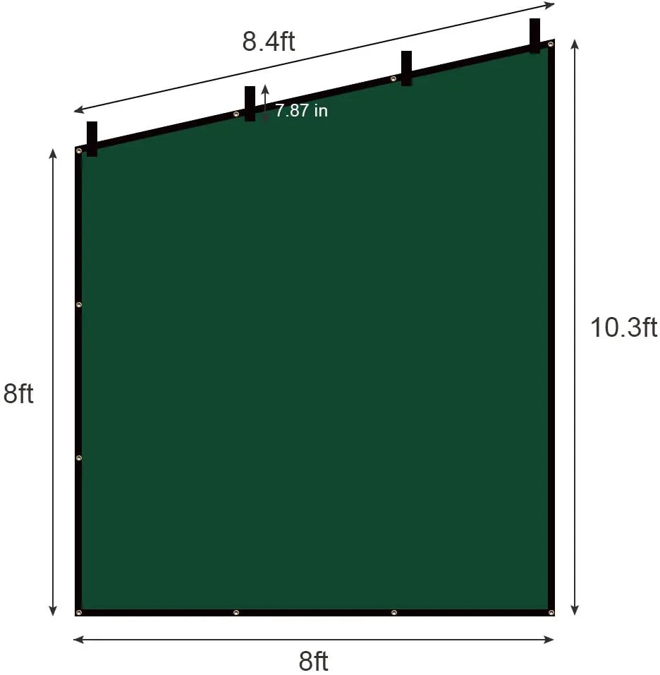 RV Awning Privacy Screen Shade Panel Kit, Dark Green K130045