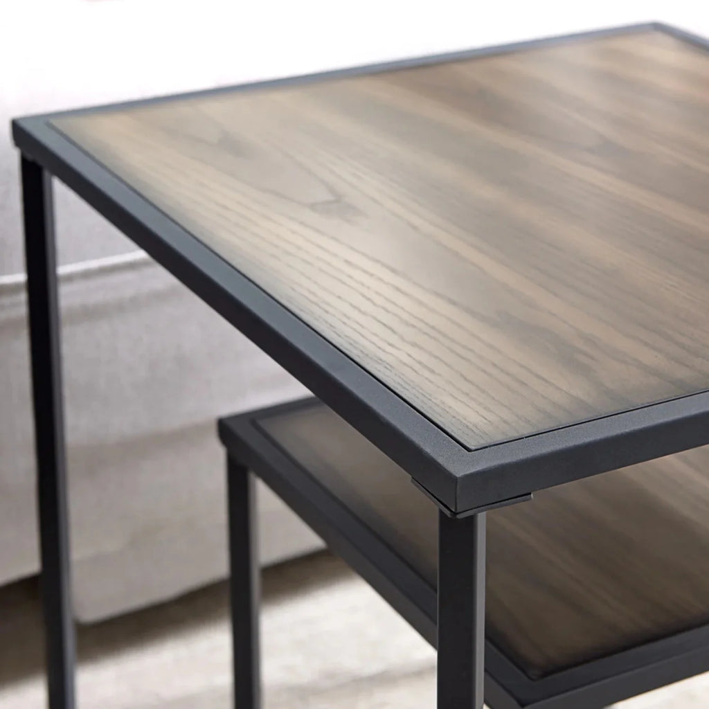 Industrial Square Coffee Table with Metal Frame N691572