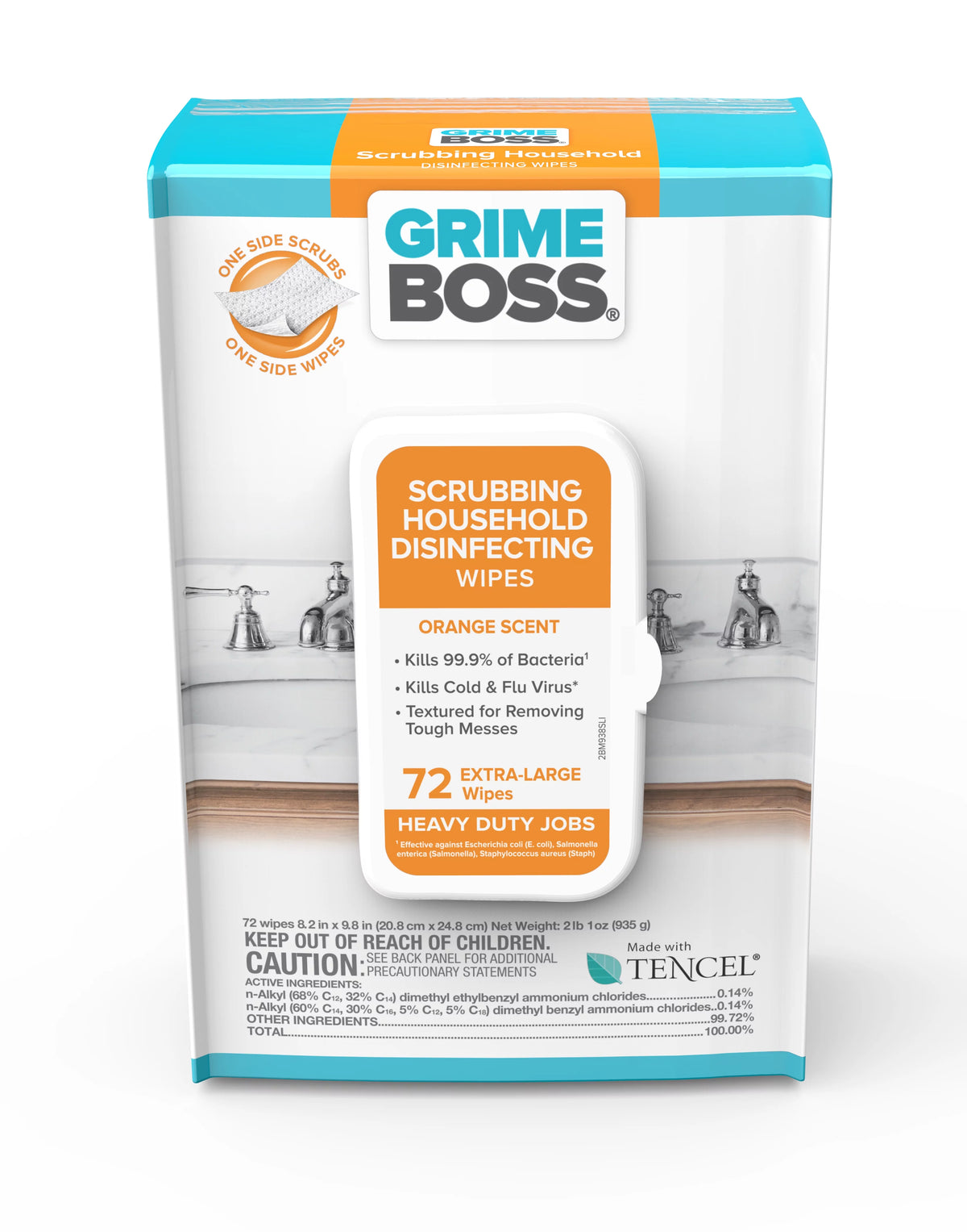 Fiber Blend Scrubbing Household Disinfecting Wipes 72 pk G557289
